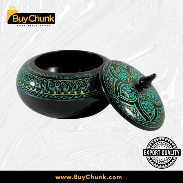 Handmade Lacquer Art Powder Jewelry Box Gift Green 1