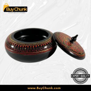 Handmade Lacquer Art Powder Jewelry Box Red Floral