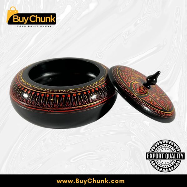 Handmade Lacquer Art Powder Jewelry Box Red Floral