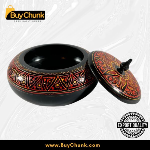 Handmade Lacquer Art Powder Jewelry Box Red Black
