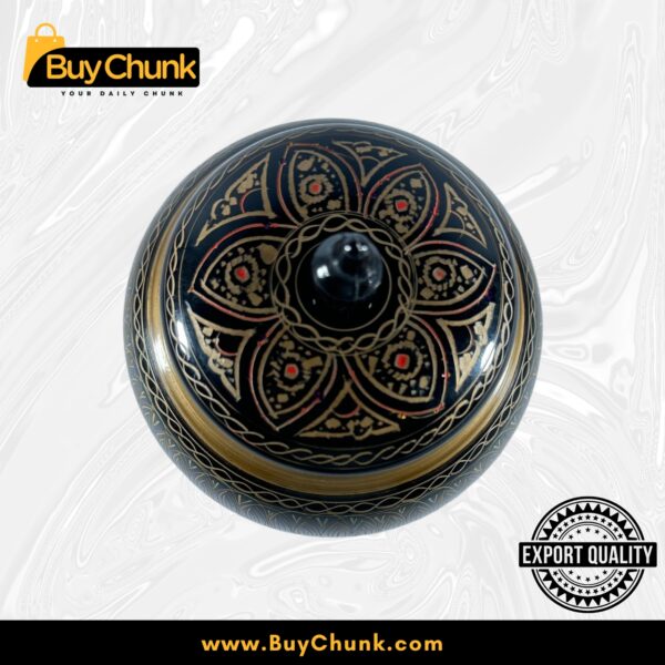 Handmade Rose Wood Lacquer Art Candy Jar Floral Star