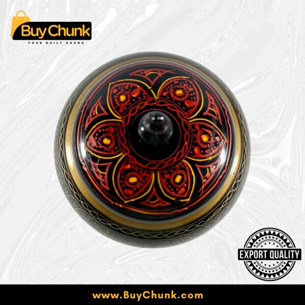 Handmade Rose Wood Lacquer Art Candy Jar Red Floral Star