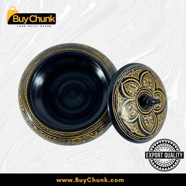Handmade Lacquer Art Powder Jewelry Box Gift golden