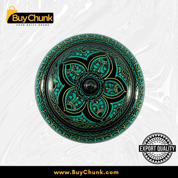 Handmade Lacquer Art Powder Jewelry Box Gift Green
