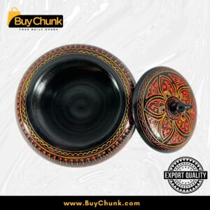 Handmade Lacquer Art Powder Jewelry Box Red Floral
