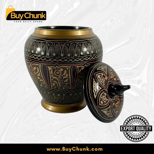 Handmade Rose Wood Lacquer Art Candy Jar