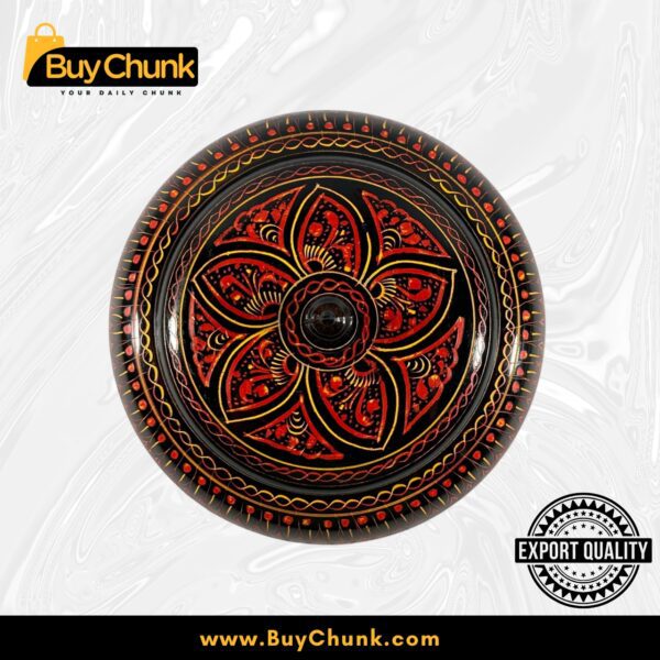 Handmade Lacquer Art Powder Jewelry Box Red Floral
