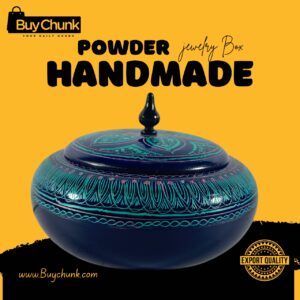 Handmade Lacquer Art Powder Jewelry Box Gift blue2