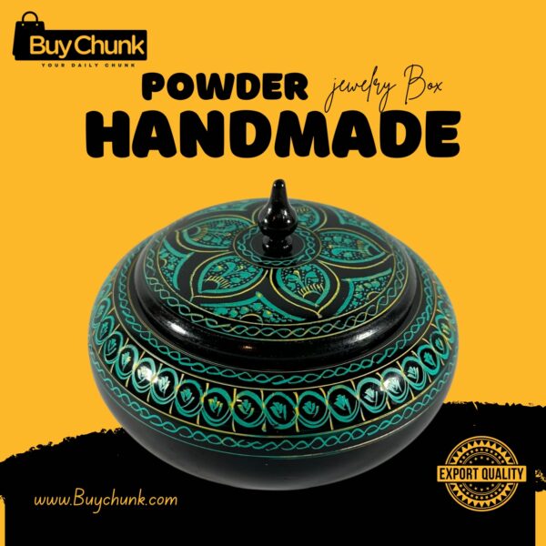 Handmade Lacquer Art Powder Jewelry Box Gift Green