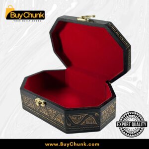 8-Side Rose Wood Handmade Lacquer Art Jewelry Golden