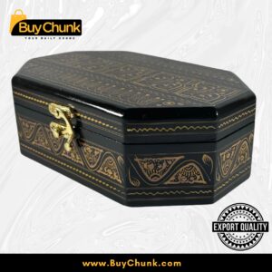 8-Side Rose Wood Handmade Lacquer Art Jewelry Golden