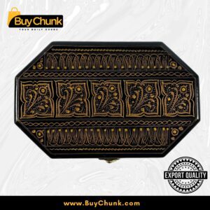 8-Side Rose Wood Handmade Lacquer Art Jewelry Golden