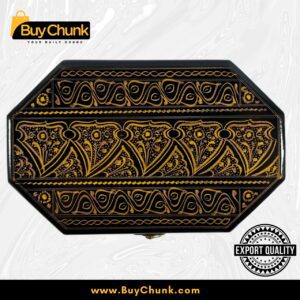 8-Side Rose Wood Handmade Lacquer Art Jewelry Grandeur Gold