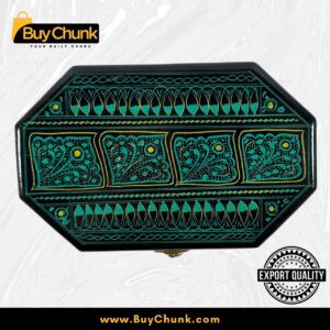 8-Side Rose Wood Handmade Lacquer Art Jewelry Green