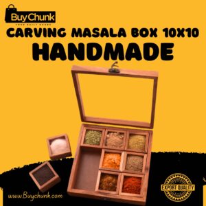 Handmade Carving Rose Wood Masala Box