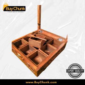 Handmade Carving Rose Wood Masala Box