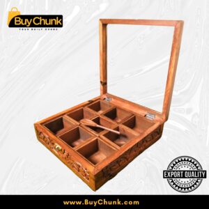 Handmade Carving Rose Wood Masala Box