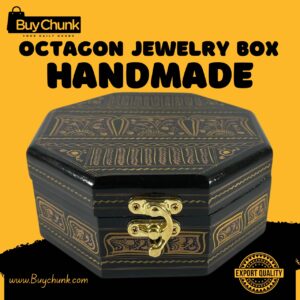 Octagon Shape Handmade Lacquer Art Jewelry Box Gilded Mandala