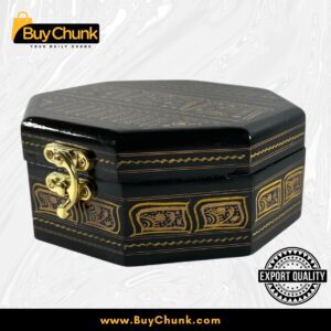 Octagon Shape Handmade Lacquer Art Jewelry Box Gilded Mandala