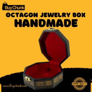 Octagon Wood Handmade Lacquer Art Jewelry, Octagon Rose Wood Handmade Lacquer Art Jewelry Box