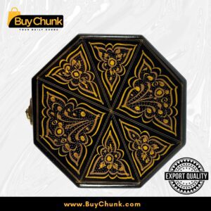 Octagon Rose Wood Handmade Lacquer Art Jewelry Box