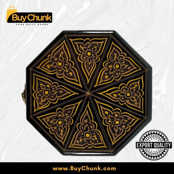 Octagon Wood Handmade Lacquer Art Jewelry