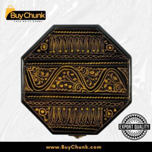 Handmade Lacquer Art Jewelry Box Golden Panel Ribbons