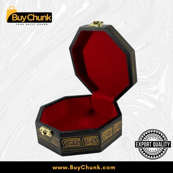 Octagon Shape Handmade Lacquer Art Jewelry Box Gilded Mandala