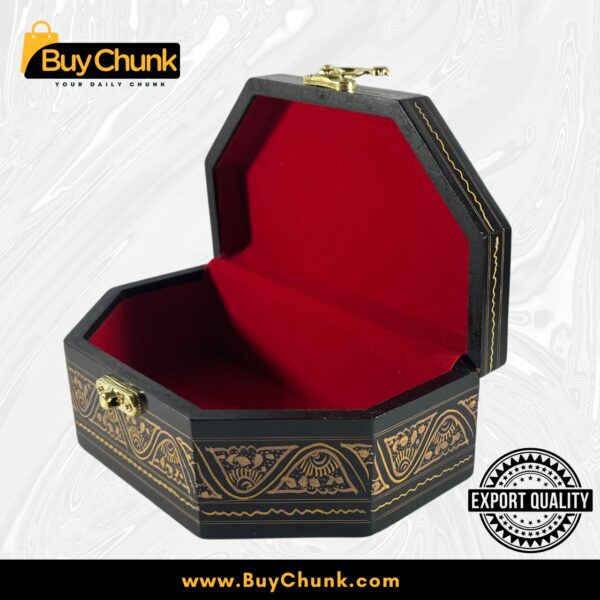 Handmade Lacquer Art Jewelry Box Luminous Gold