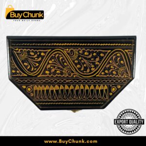 Handmade Lacquer Art Jewelry Box Shimmering Gold