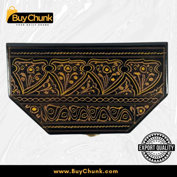 Handmade Lacquer Art Jewelry Box Golden Sunstripe