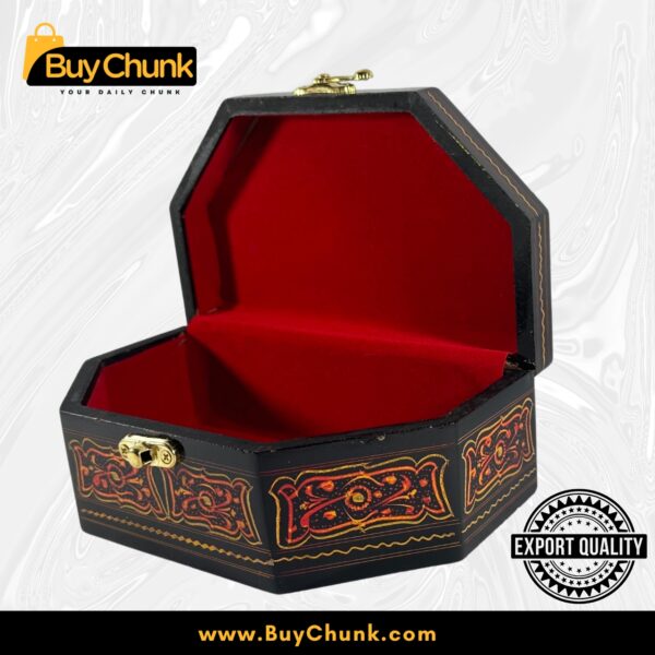 Handmade Lacquer Art Jewelry Box Striking Red