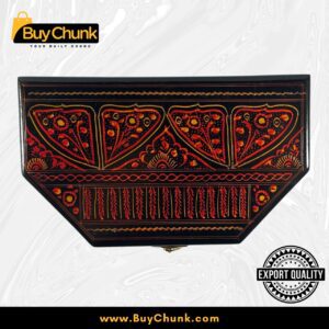 Wood Handmade Lacquer Art Jewelry Box Elegant Red