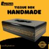 Rose Wood Handmade Lacquer Art Golden Panel Bloom Tissue Box