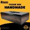 Rose Wood Handmade Lacquer Art Golden Red Panel Bloom Tissue Box