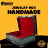 Handmade Lacquer Art Jewelry Box Emerald Wavy Panel
