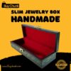 Slim Handmade Lacquer Art Jewelry Box Emerald Flowing Wave