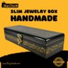 Slim Handmade Lacquer Art Jewelry Golden Panel Bloom