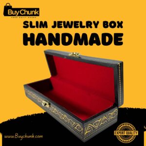 Slim Handmade Lacquer Art Jewelry Golden Wavelet Motif