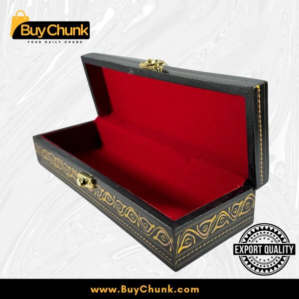 Slim Handmade Lacquer Art Jewelry Golden Panel Bloom