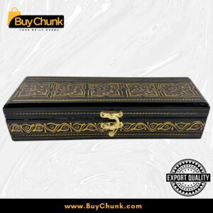 Slim Handmade Lacquer Art Jewelry Golden Panel Bloom