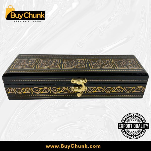 Slim Handmade Lacquer Art Jewelry Golden Panel Bloom