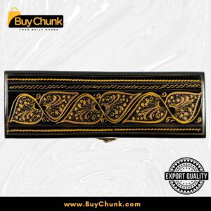 Slim Handmade Lacquer Art Jewelry Golden Arch Bloom