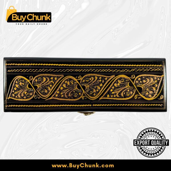 Slim Handmade Lacquer Art Jewelry Golden Arch Bloom