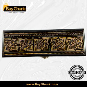 Slim Handmade Lacquer Art Jewelry Golden Panel Bloom