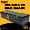 Slim Handmade Lacquer Art Jewelry Sapphire Arch Bloom