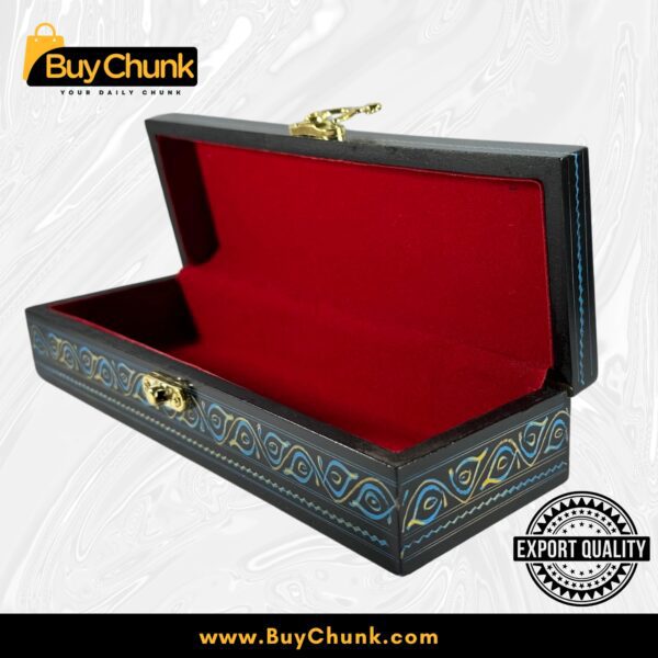 Slim Handmade Lacquer Art Jewelry Sapphire Arch Bloom