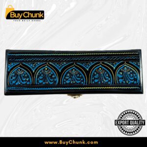 Slim Handmade Lacquer Art Jewelry Sapphire Arch Bloom