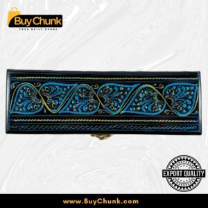 Slim Handmade Lacquer Art Jewelry Azure Intertwined Wave