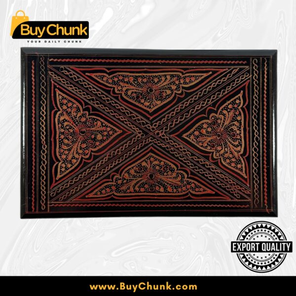 Wood Handmade Lacquer Art Jewelry Box Fiery Wave